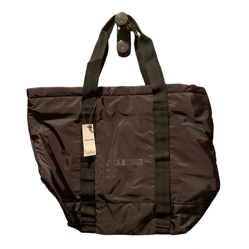 Jack & Jones Zody Tote Bag in Black NWT